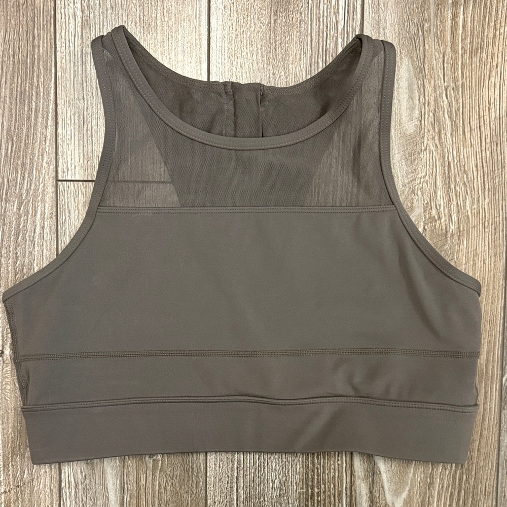 ZYIA Olive Green High-Neck Sports Bra